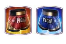 สัญลักษณ์กางเกงแดงและนัำเงิน -muay thai champion-pg